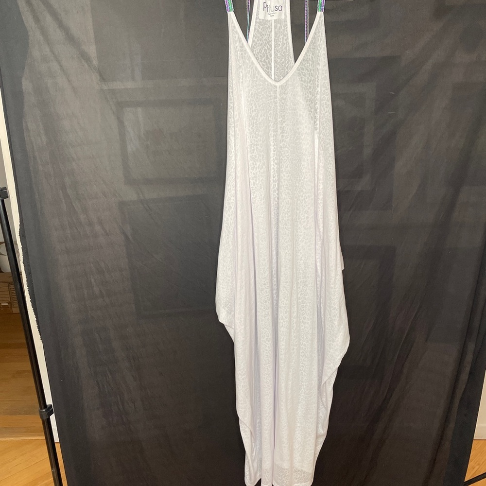 PitUSA white leopard print cover-up